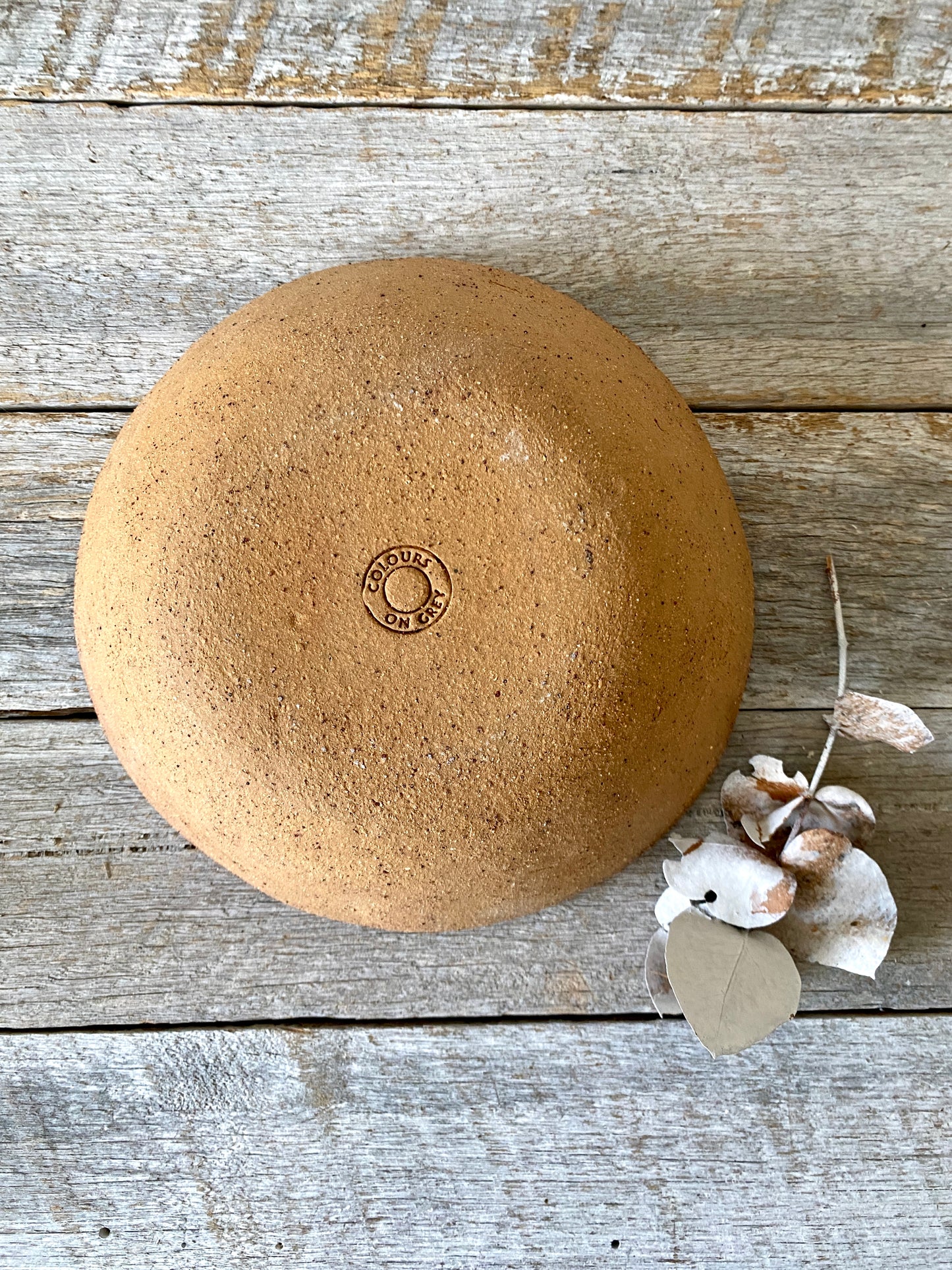 Salad bowl - medium size - rustic and versatile - white glaze with speckles 12-03