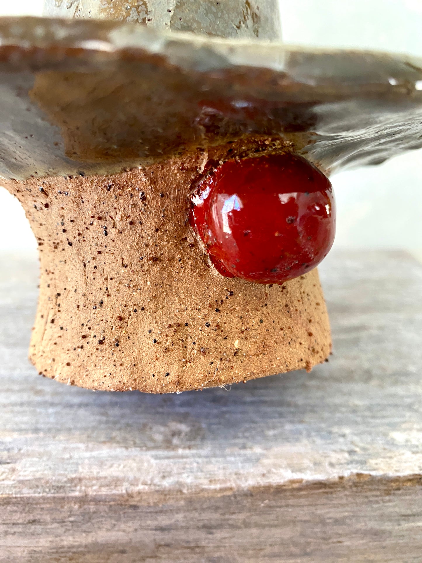 Large Christmas Gnome with grey/brown hat and red nose 25-1221