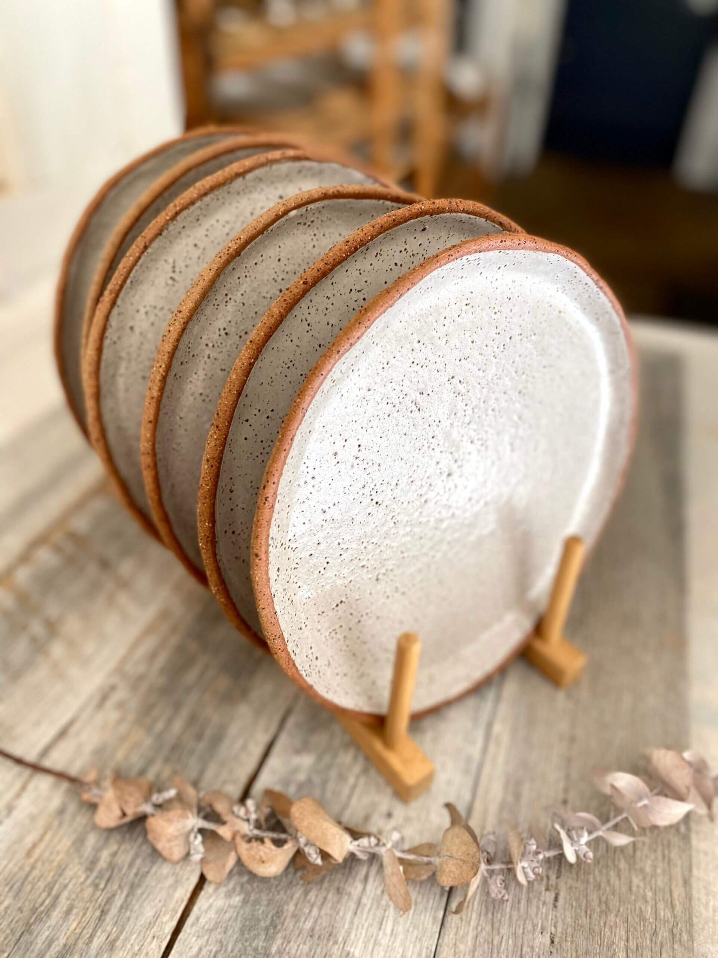Breakfast/Lunch Plate - Hand formed - Round and Rustic - White glaze 23-16