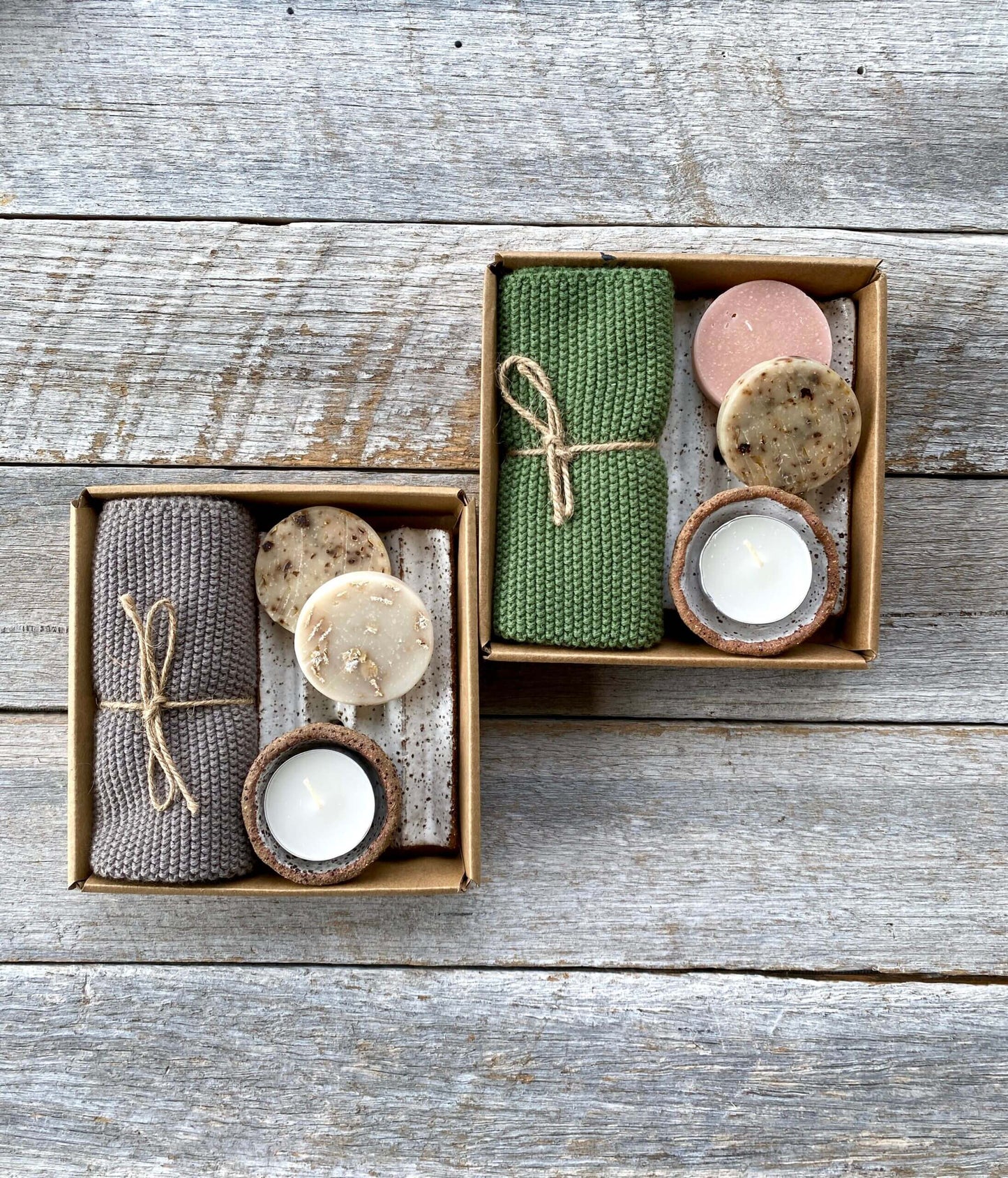 Bathroom 'Hygge' Set | Soap Dish | Tea Light Holder | Face Washer (mustard)