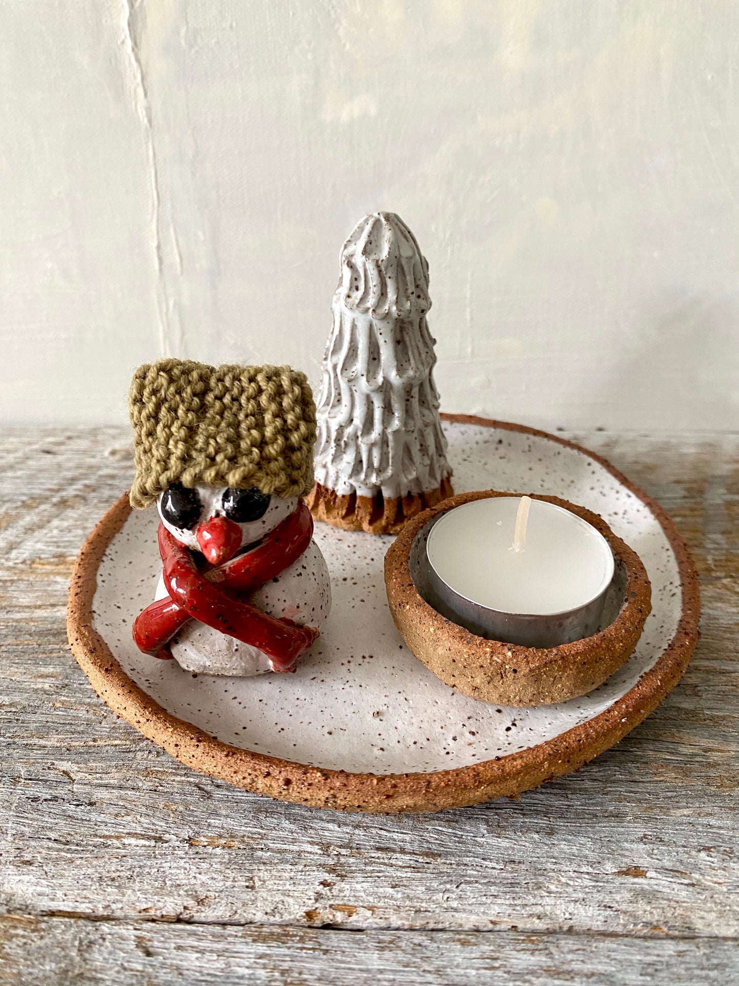 Christmas Magic 4-Piece Decorative Set with Snowman, Tree & Candle 25-1205