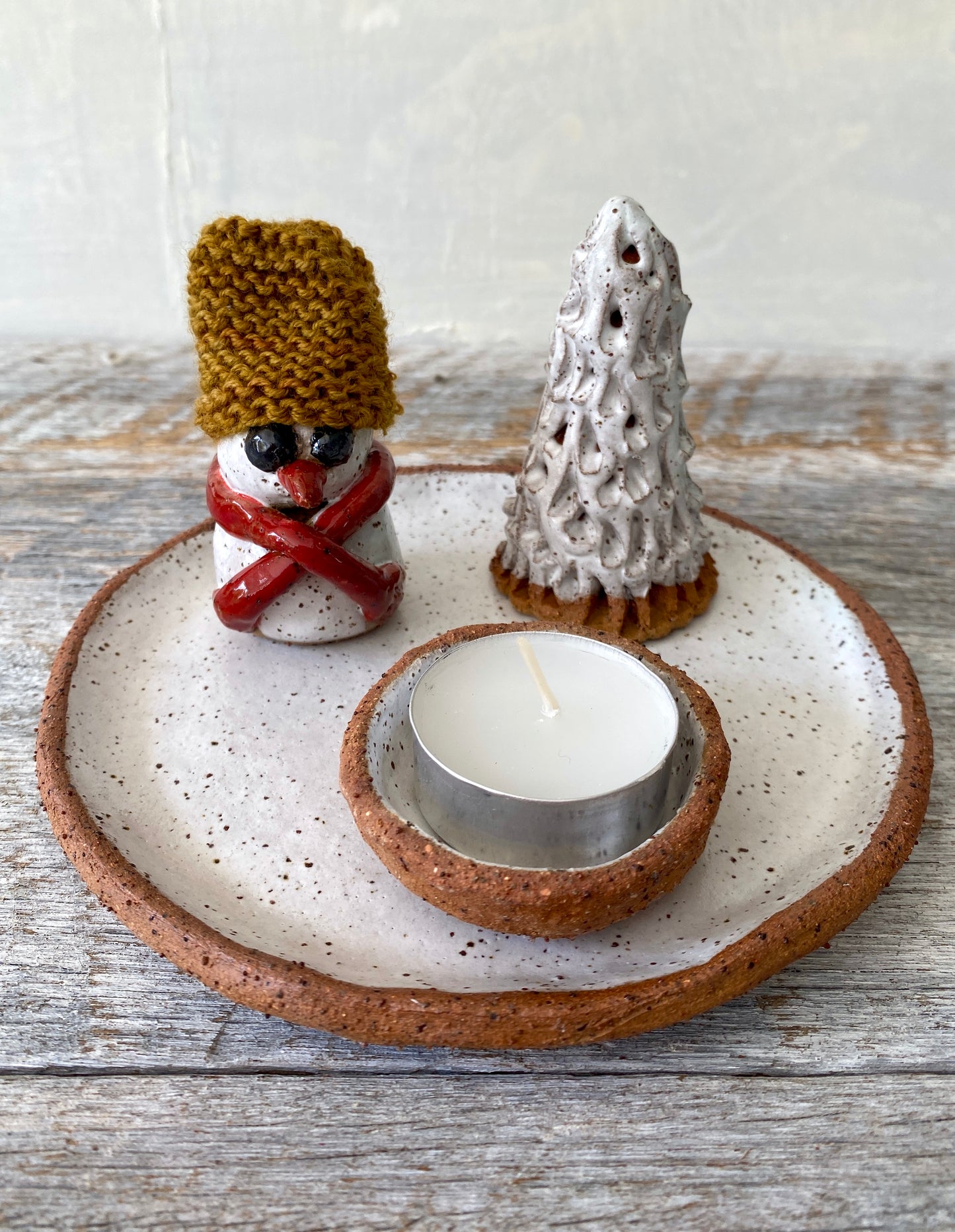 Christmas Magic 4-Piece Decorative Set with Snowman, Tree & Candle 25-1207