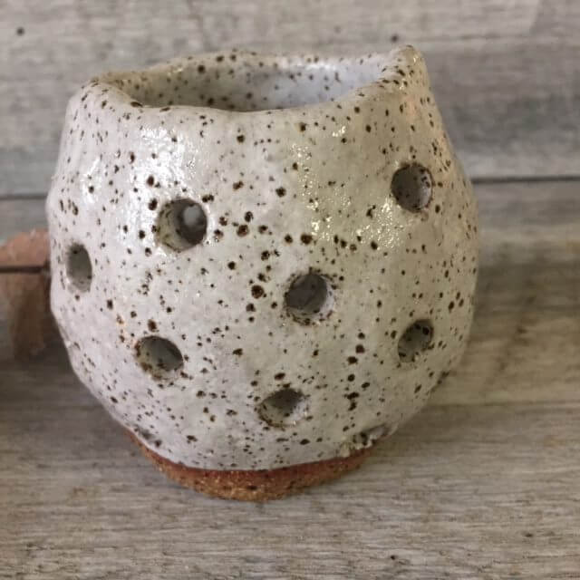 Handmade Rustic Luminary/Tealight Holder  - White glaze 13-5