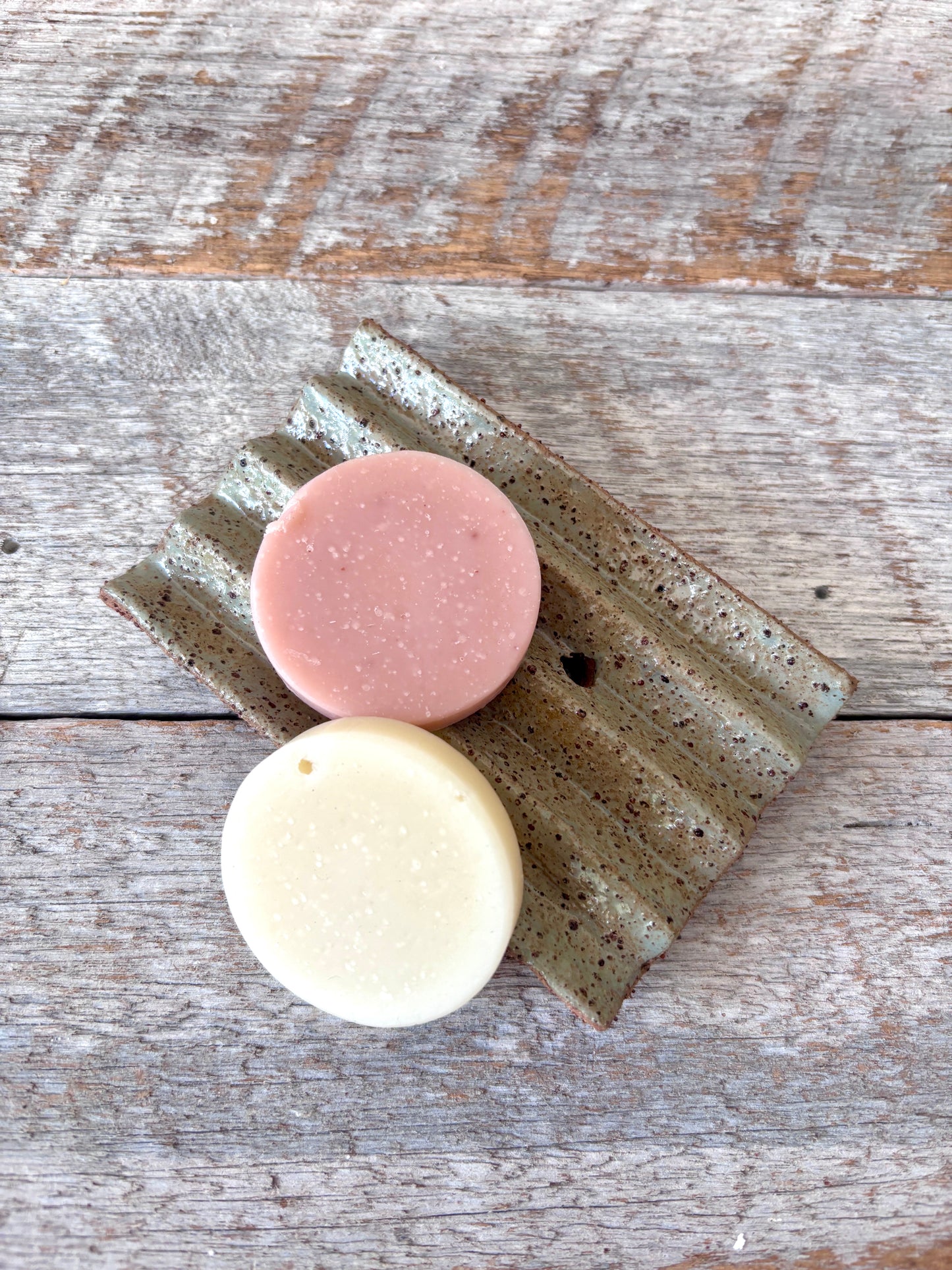 SPECIAL ORDER FOR ETTIE - Rustic handmade ceramic soap dish - dusty green glaze