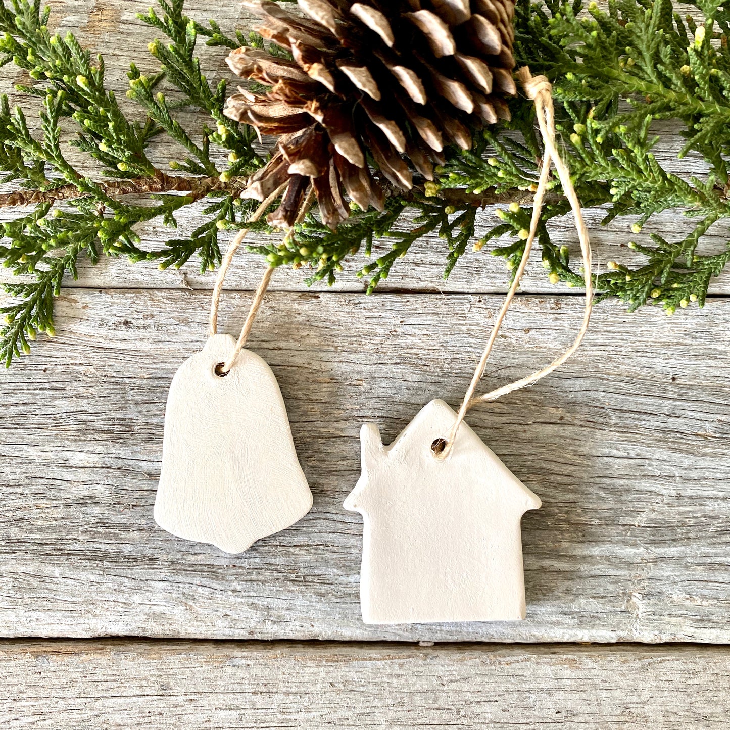 White Ceramic House - Christmas Ornament 26-25