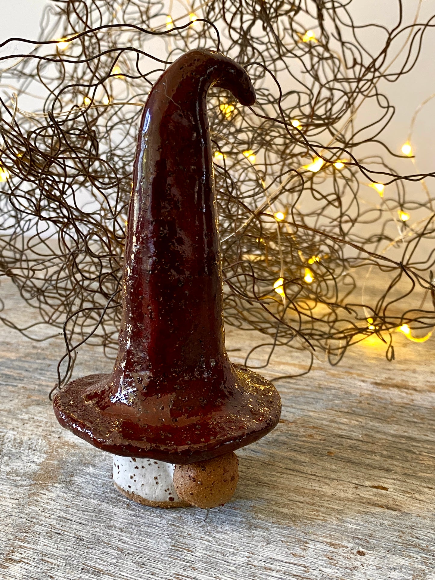 Mischief Meets Christmas Magic - One-of-a-Kind Nordic Gnome with Brown/Red hat 25-1213