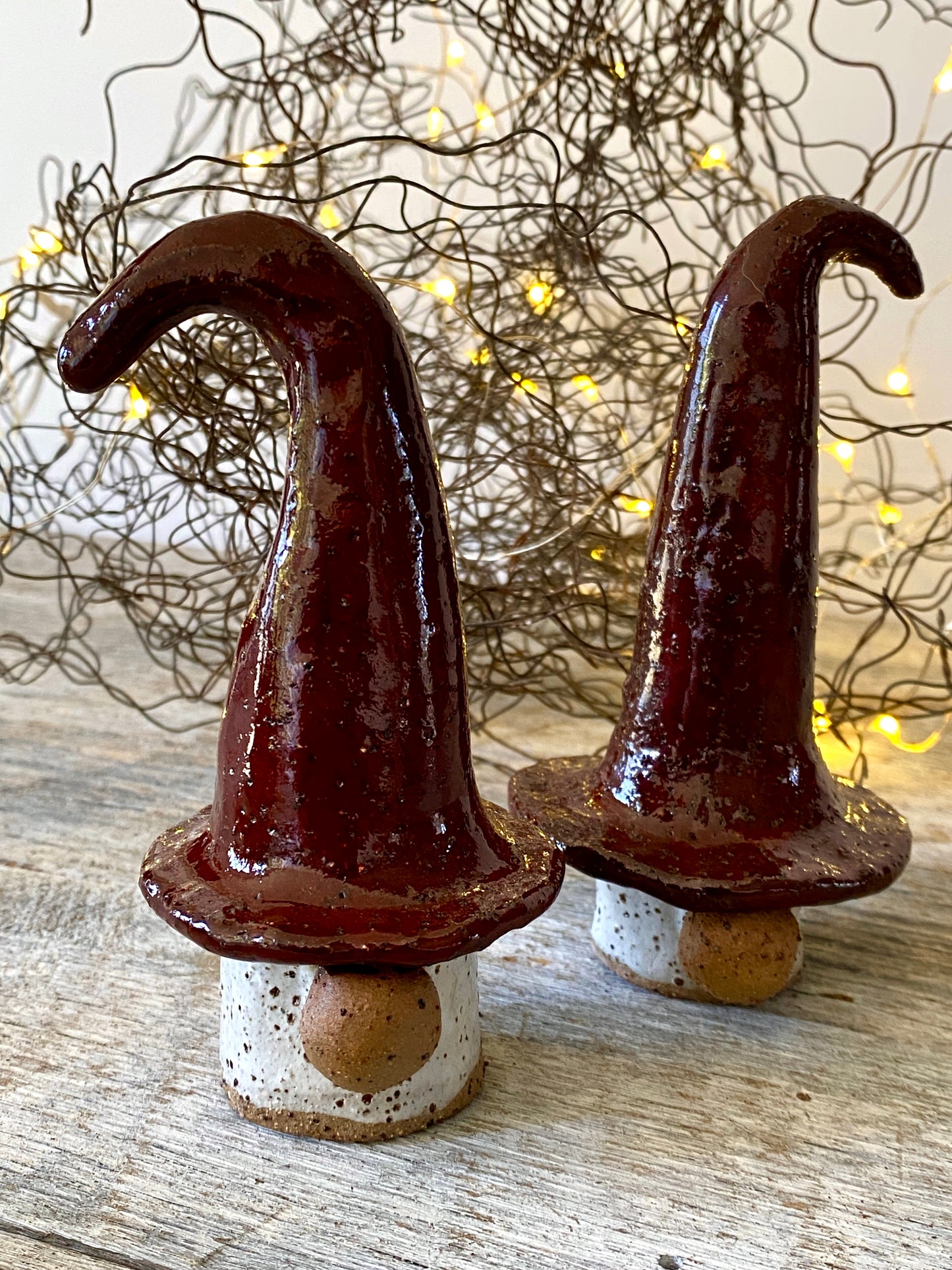 Mischief Meets Christmas Magic - One-of-a-Kind Nordic Gnome with Brown/Red hat 25-1213