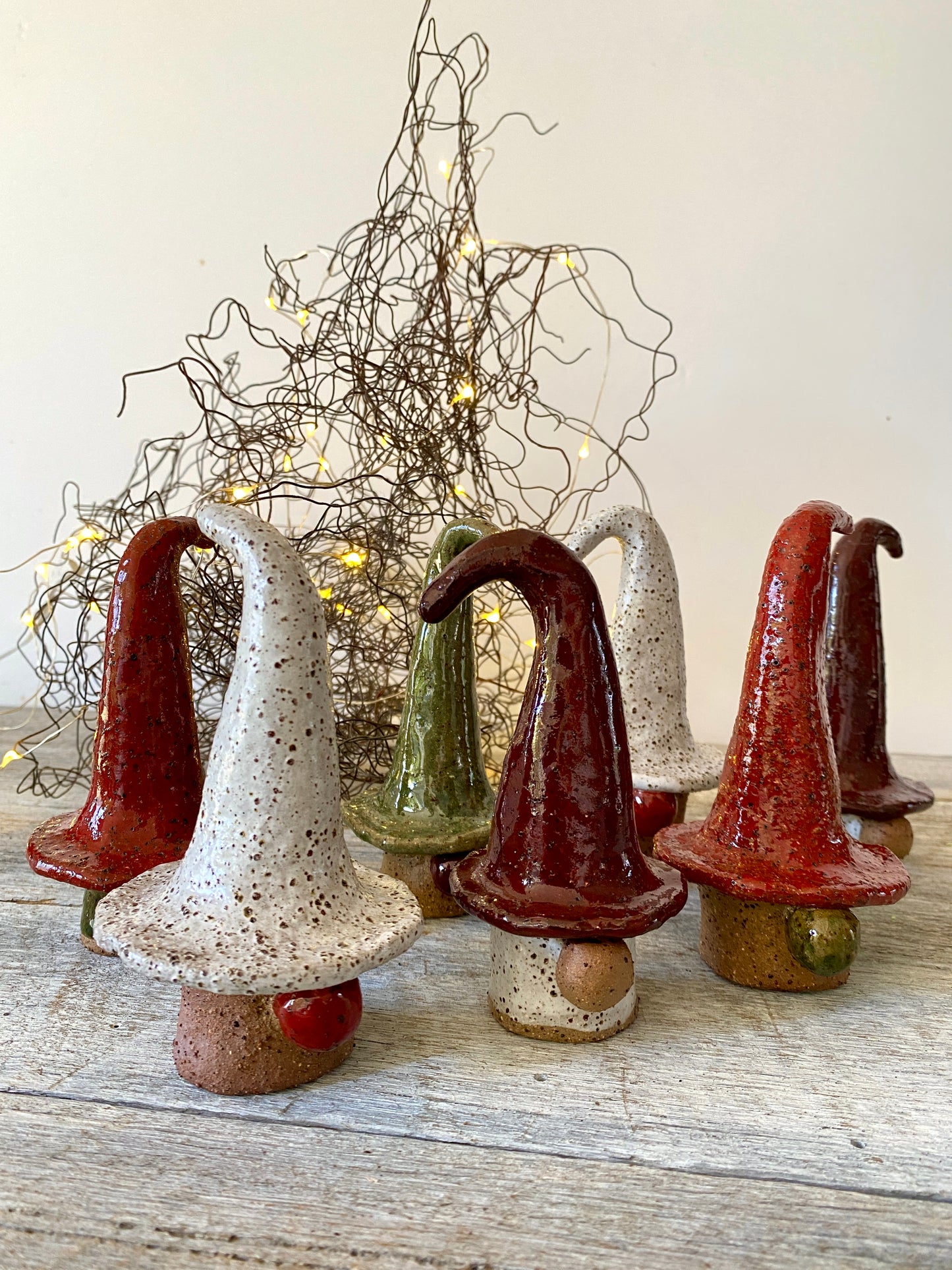 Mischief Meets Christmas Magic - One-of-a-Kind Nordic Gnome with Brown/Red hat 25-1213