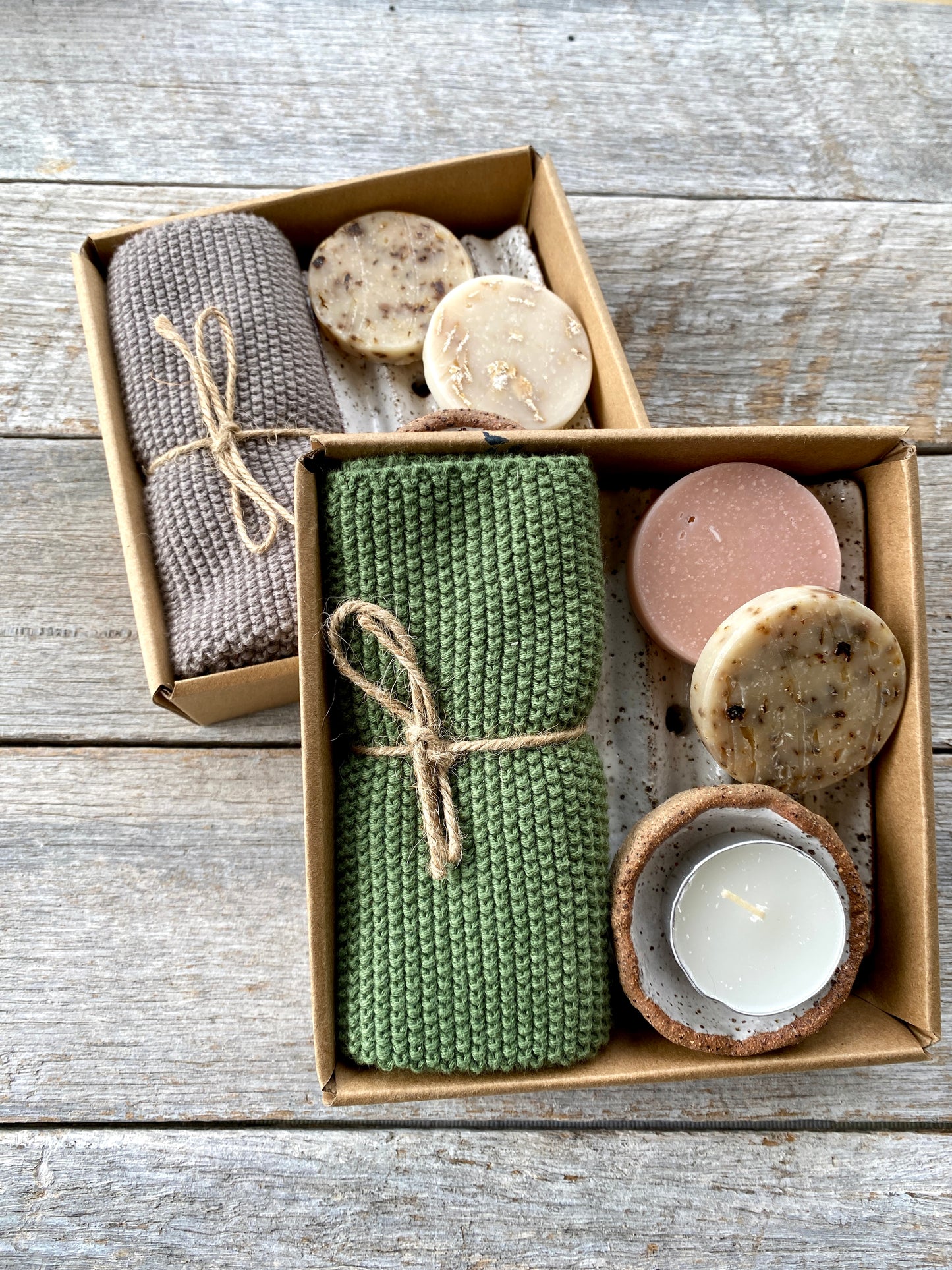 Bathroom 'Hygge' Set | Soap Dish | Tea Light Holder | Face Washer (dark grey)