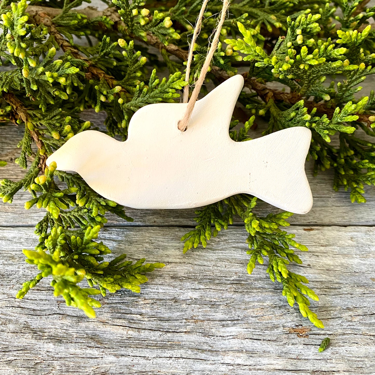 White Ceramic Dove - Christmas Ornament 26-21