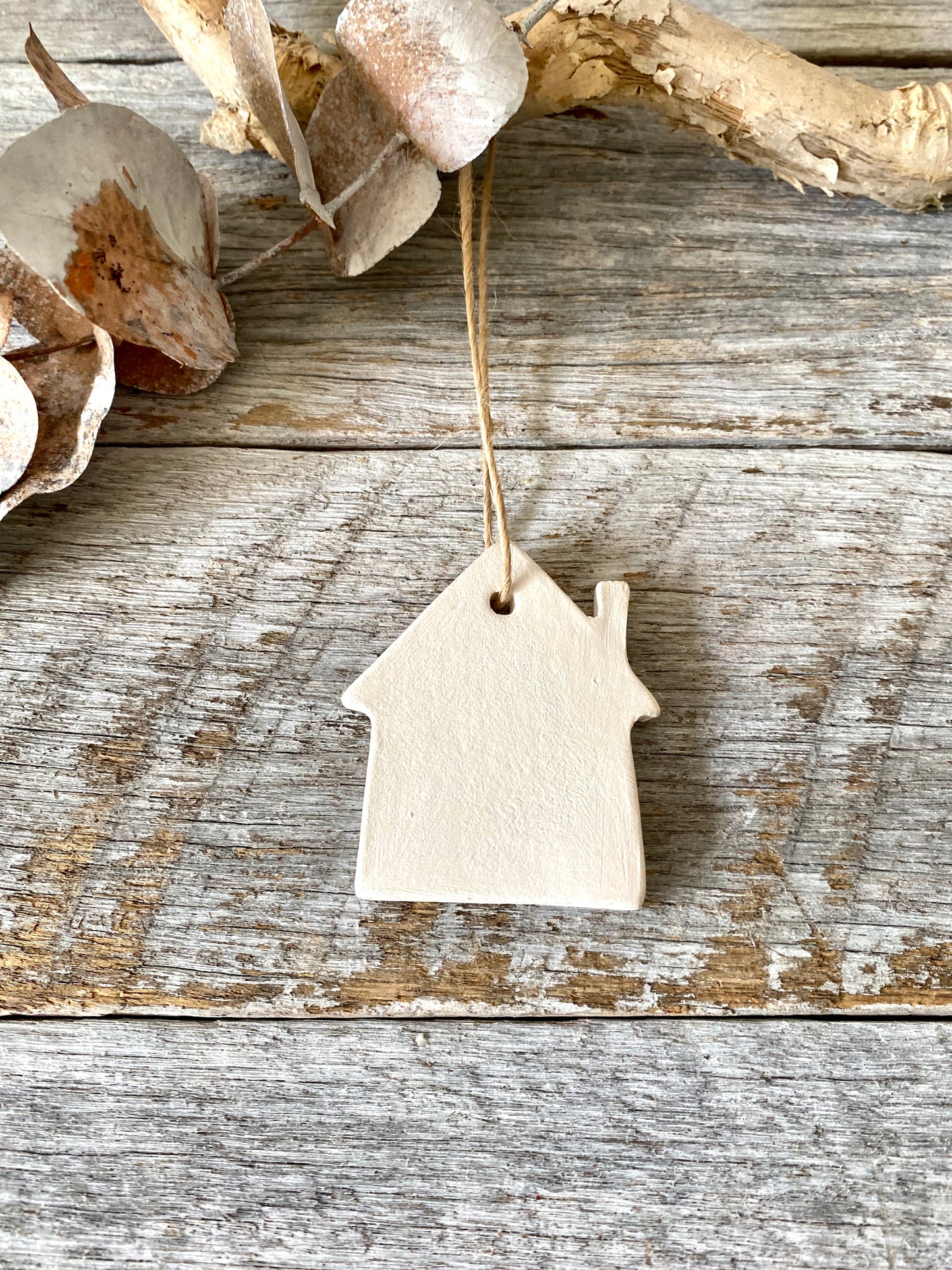 White Ceramic House - Christmas Ornament 26-25