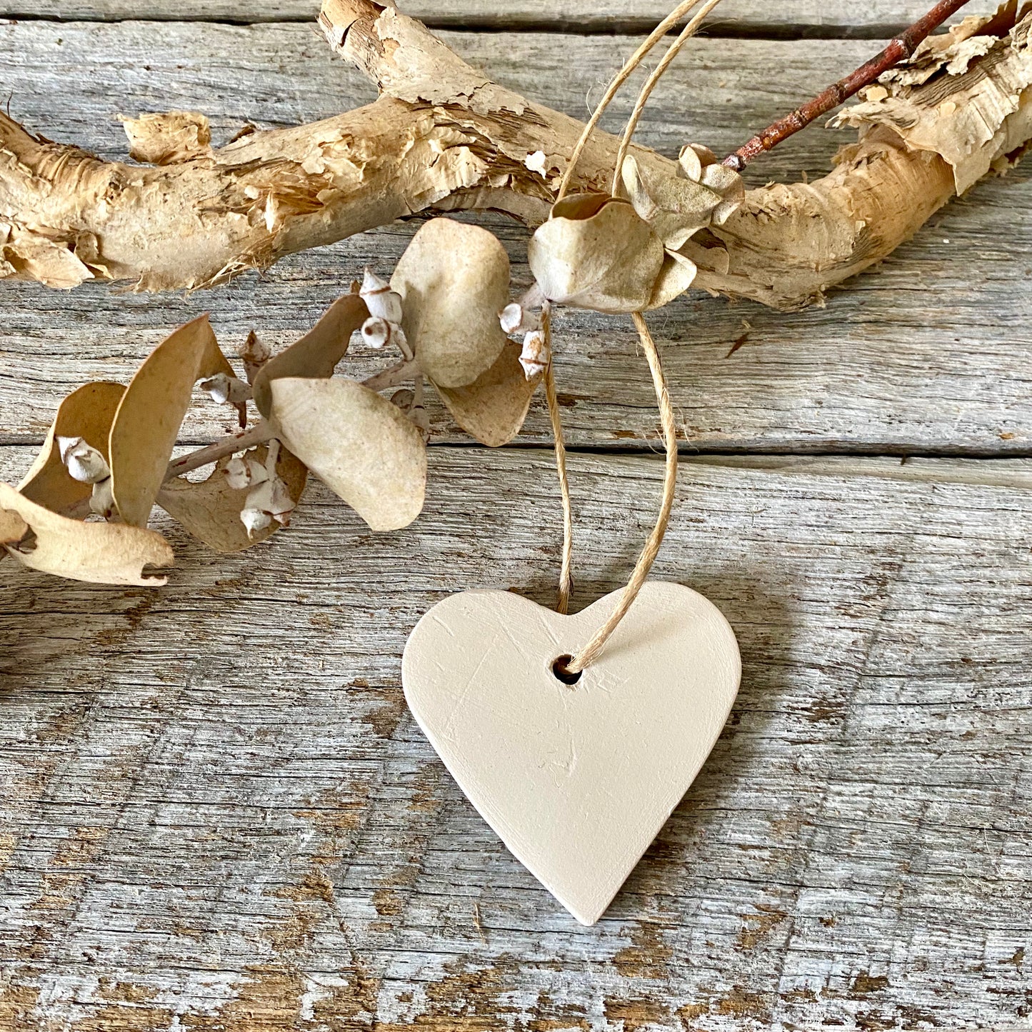 White Ceramic Heart - Christmas Ornament 26-22