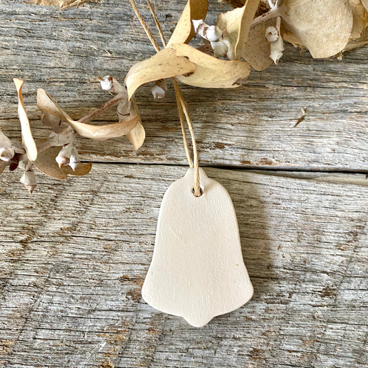 White Ceramic Bell- Christmas Ornament 26-23