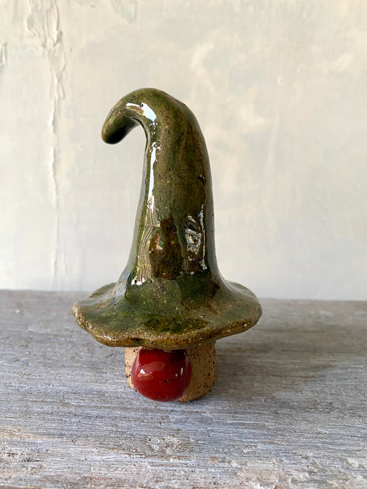 Mischief Meets Christmas Magic - One-of-a-Kind Nordic Gnome with Green hat 25-1216