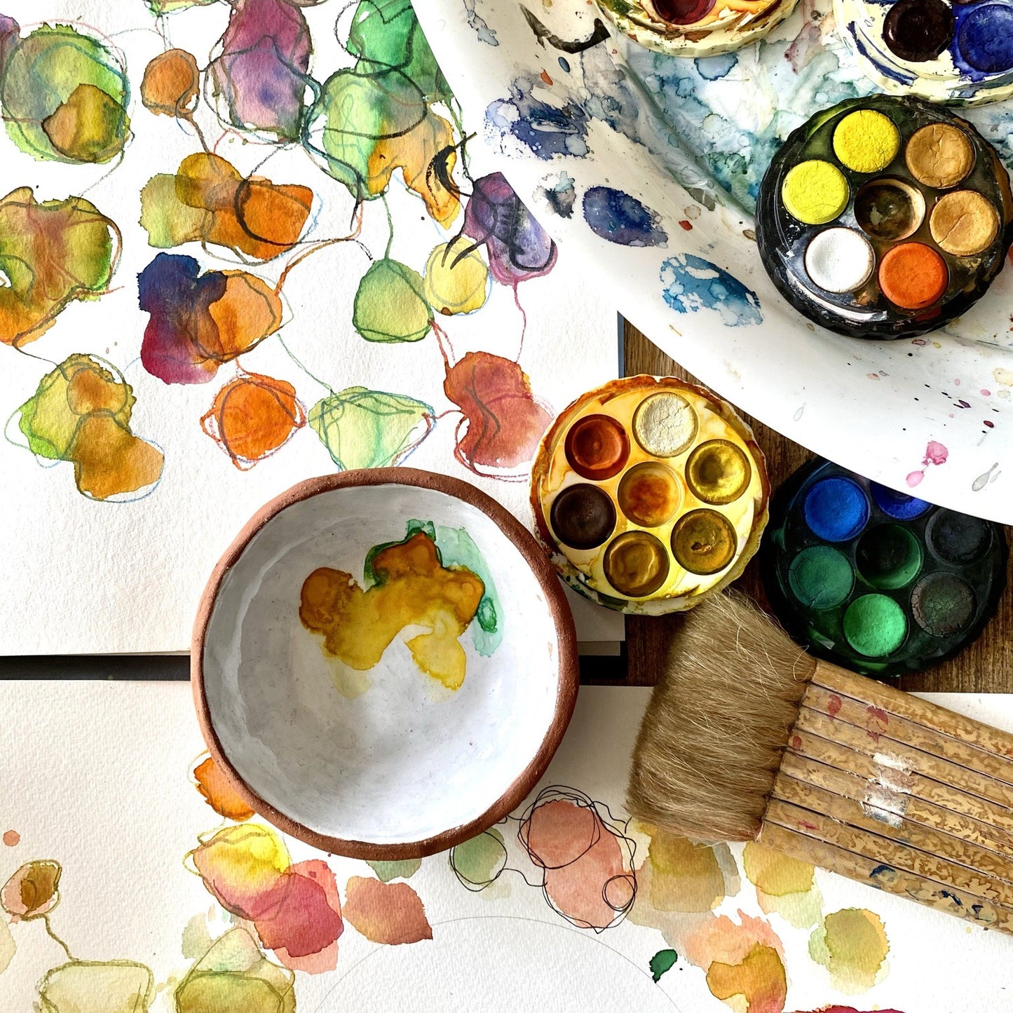 SOLD OUT !  Paint & Play - Vibrant Floral Watercolour Workshop - SUNDAY 16th NOVEMBER 10am to 1pm