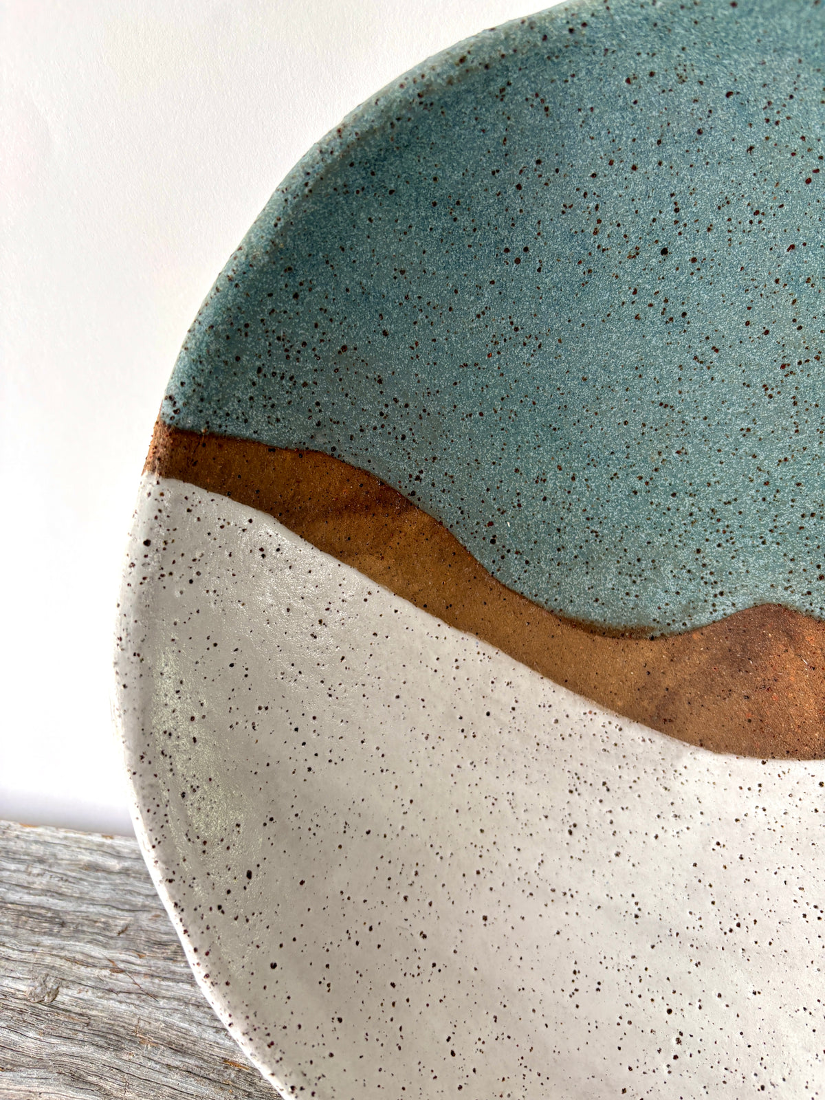 Large Bowl | Rustic and Versatile | White and Dusty Blue glaze with speckles  (RB32)
